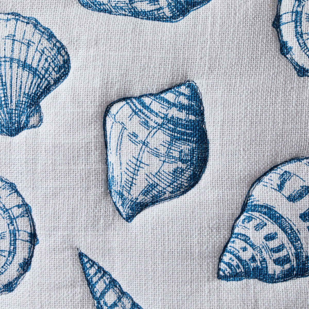 Dusklia - 100% Cotton Stitched Shell Sofa Cushion Cover - Natural/ Blue