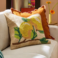 Dusklia - 100% Cotton Tufted Loop Lemon Sofa Cushion Cover- Yellow/Natural