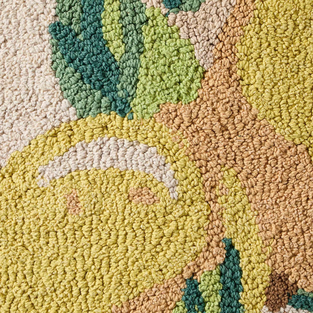 Dusklia - 100% Cotton Tufted Loop Lemon Sofa Cushion Cover- Yellow/Natural