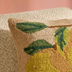 Dusklia - 100% Cotton Tufted Loop Lemon Sofa Cushion Cover- Yellow/Natural