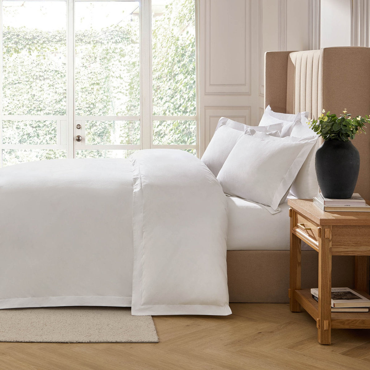 Dusklia - 100% Egyptian Cotton 600 Thread Count Duvet Cover - White