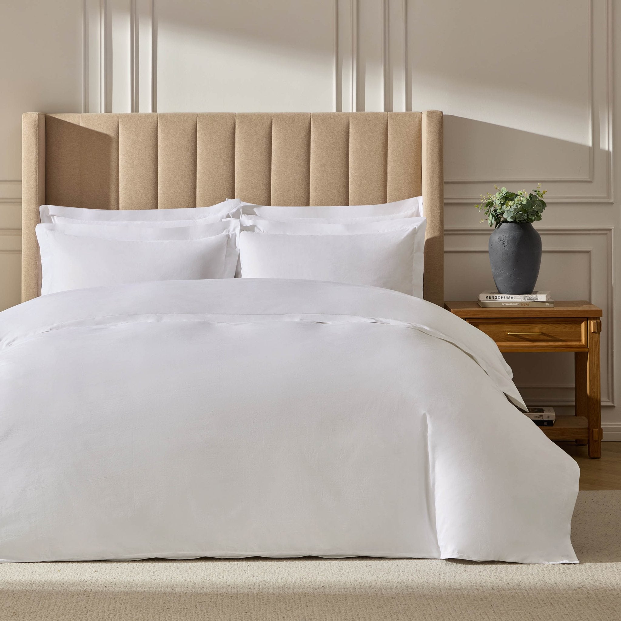 Dusklia - 100% Egyptian Cotton 600 Thread Count Duvet Cover - White