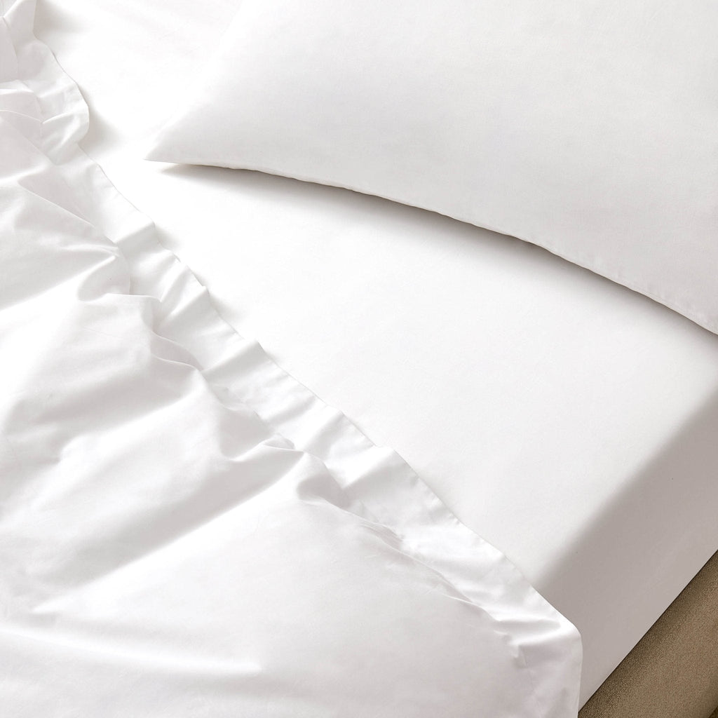 Dusklia - 100% Egyptian Cotton 600 Thread Count Fitted Sheet - White