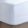 Dusklia - 200 Thread Count Percale Fitted Sheet - White
