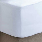 Dusklia - 200 Thread Count Percale Fitted Sheet - White