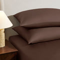 Dusklia - Pair of Plain-Dye Classic Pillowcases - 200 Thread Count - Chocolate
