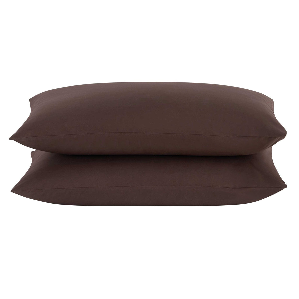 Dusklia - Pair of Plain-Dye Classic Pillowcases - 200 Thread Count - Chocolate
