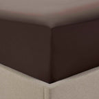 Dusklia - 200 Thread Count Plain-Dye Fitted Sheet - Chocolate