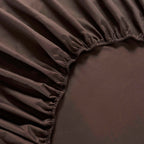 Dusklia - 200 Thread Count Plain-Dye Fitted Sheet - Chocolate