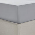 Dusklia - 200 Thread Count Plain-Dye Fitted Sheet - Light Grey