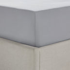 Dusklia - 200 Thread Count Plain-Dye Fitted Sheet - Light Grey