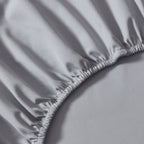 Dusklia - 200 Thread Count Plain-Dye Fitted Sheet - Light Grey