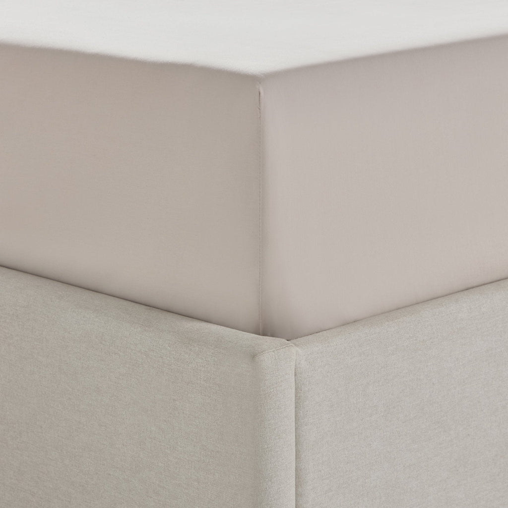 Dusklia - 200 Thread Count Plain-Dye Fitted Sheet - Natural