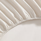 Dusklia - 200 Thread Count Plain-Dye Fitted Sheet - Natural