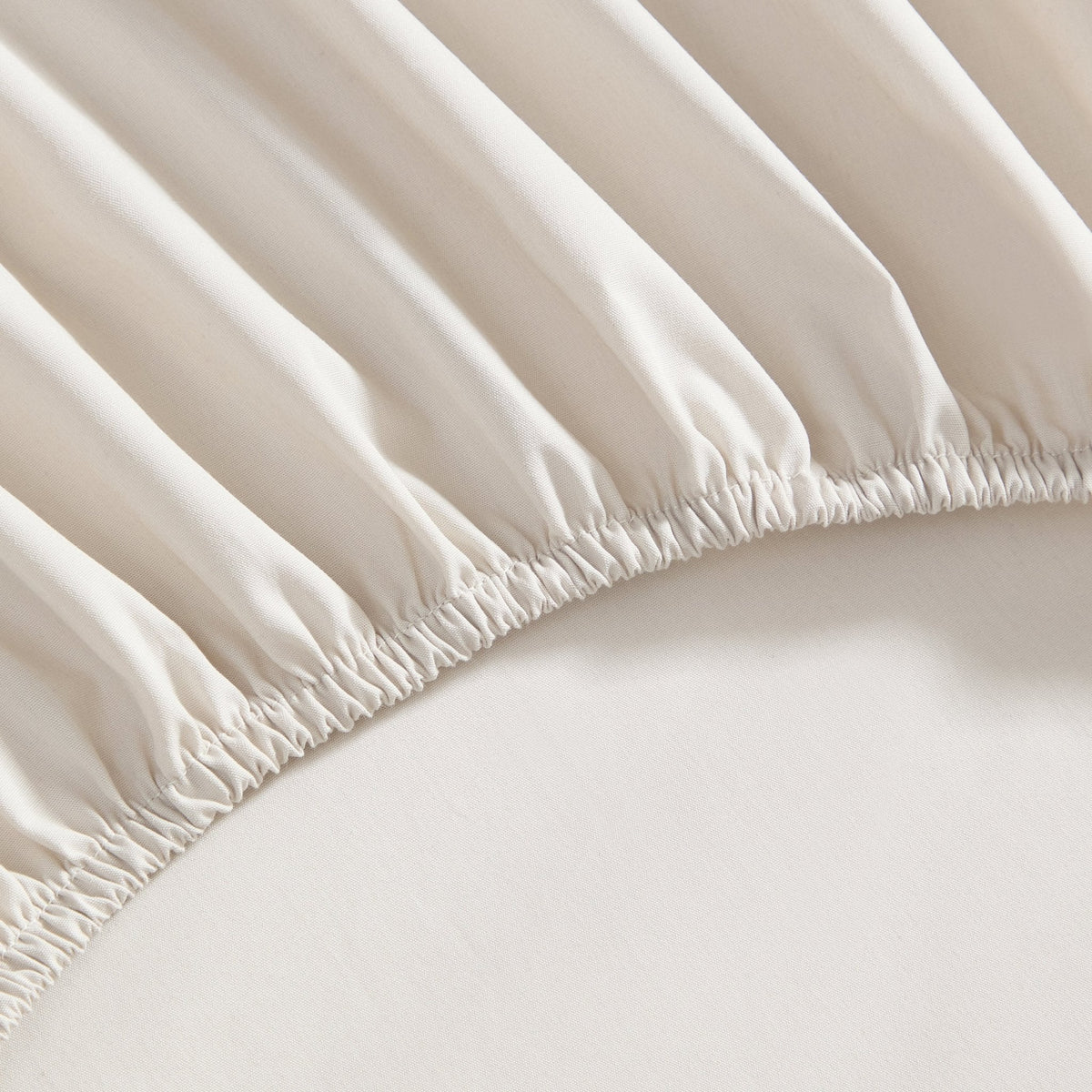 Dusklia - 200 Thread Count Plain-Dye Fitted Sheet - Natural