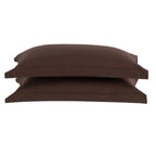 Dusklia - Pair of Plain-Dye Oxford Pillowcases - 200 Thread Count - Chocolate