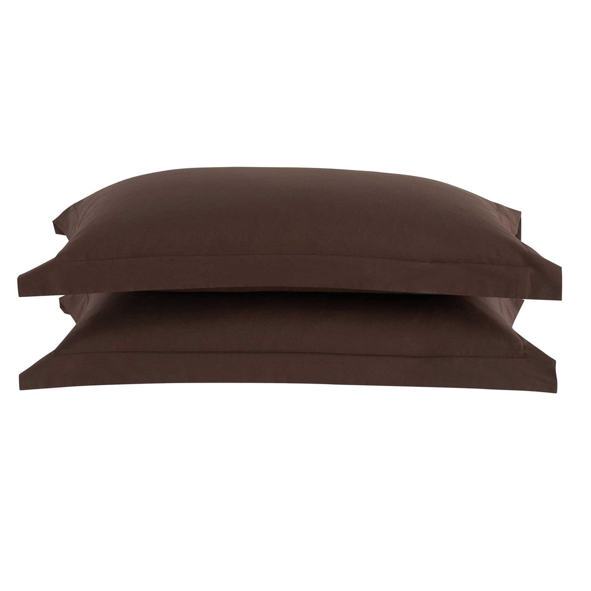 Dusklia - Pair of Plain-Dye Oxford Pillowcases - 200 Thread Count - Chocolate