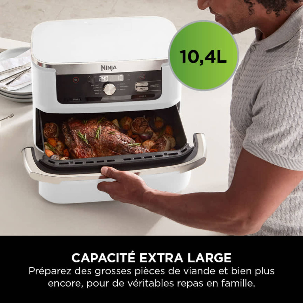 Air Fryer Ninja Foodi Flex, 10.4L, 7-en-1, Blanc