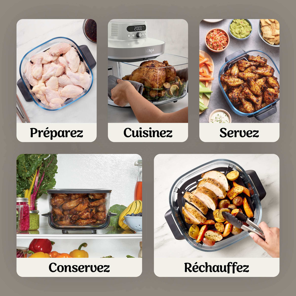 Air Fryer en verre Crispi Pro 7-en-1, Bone