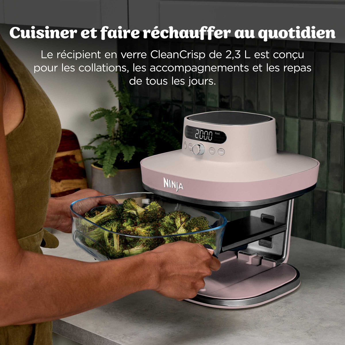 Air Fryer en verre Crispi Pro 7-en-1, Rose Quartz