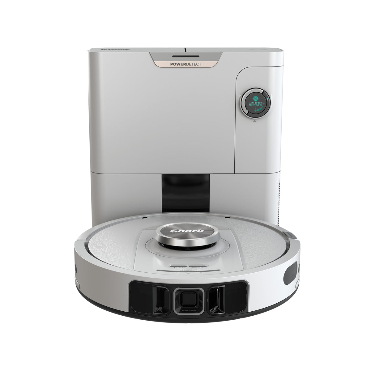 Aspirateur robot Shark PowerDetect avec autovidage et navigation IA – Blanc AV2820VEEUWH