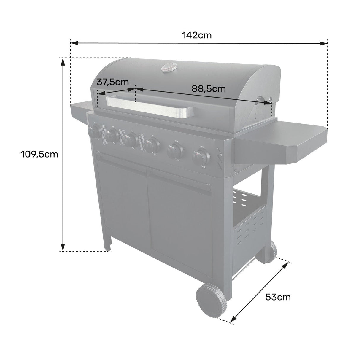 Barbecue au gaz Malibu - 6 brûleurs 15kW