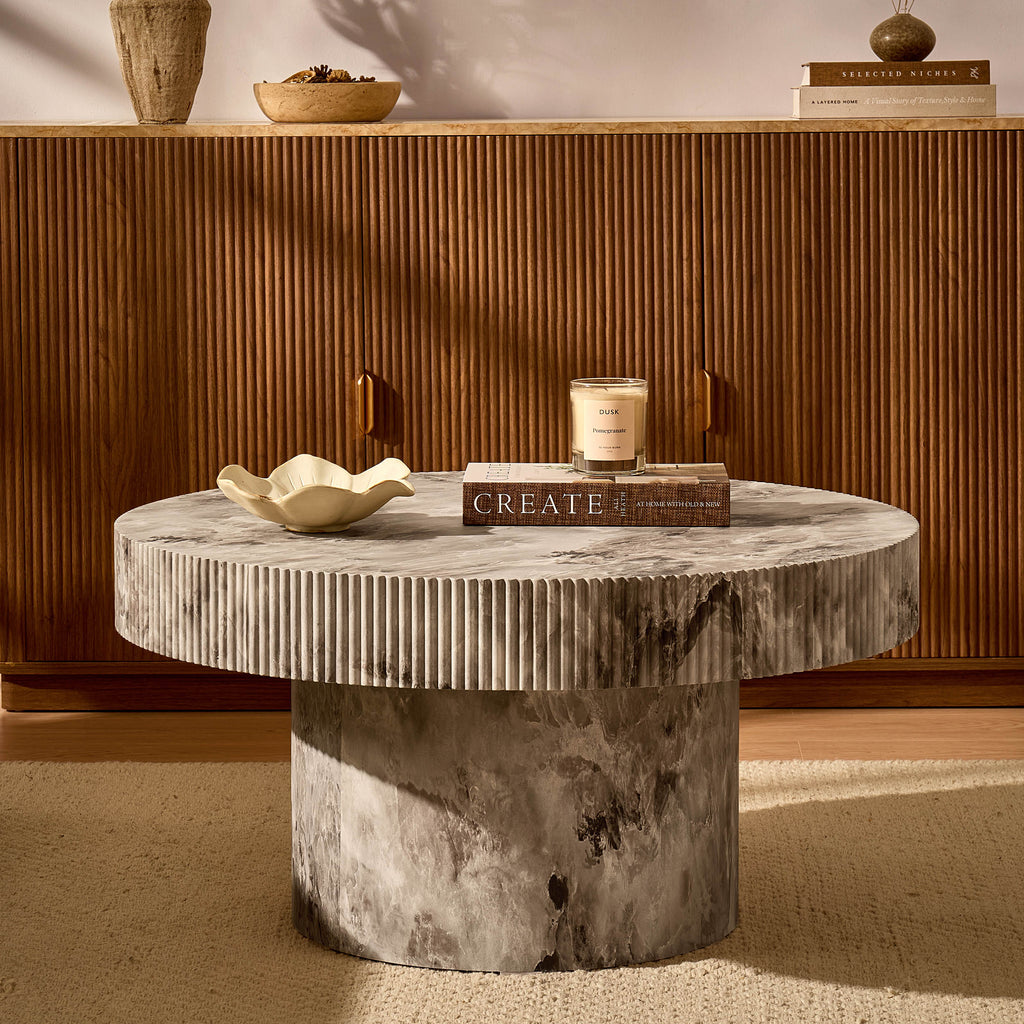 Table basse Aleyna - Effet marbre