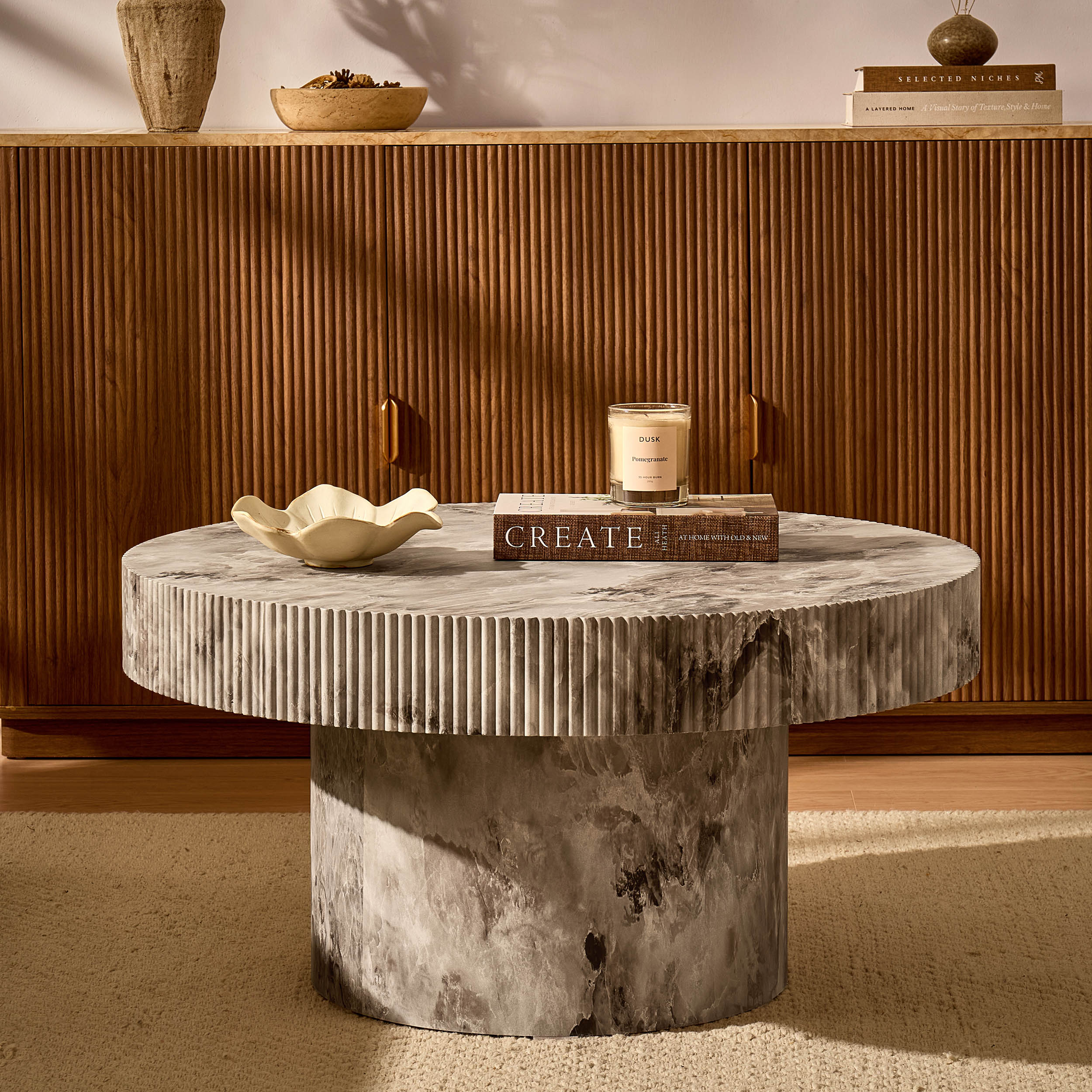 Table basse Aleyna - Effet marbre