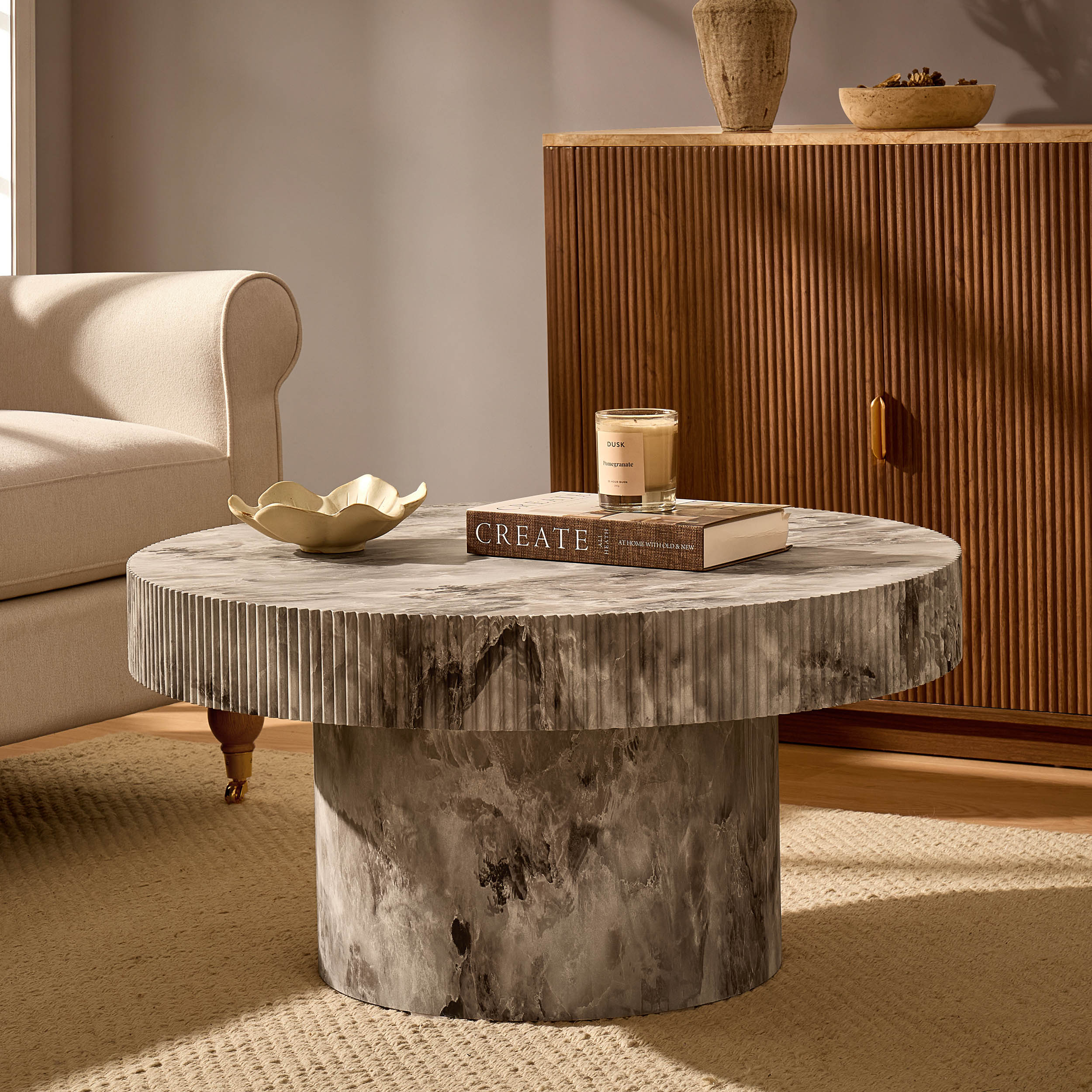 Table basse Aleyna - Effet marbre