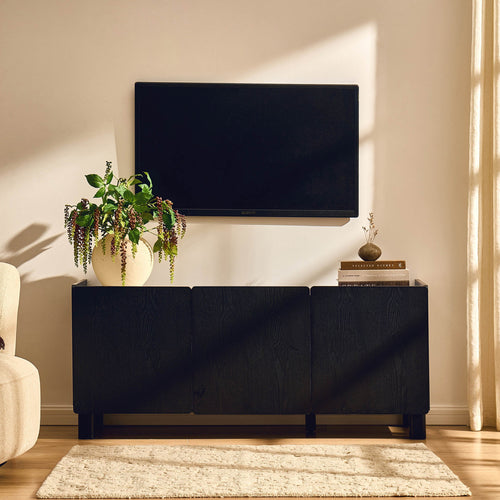 Meuble TV Avalon pour téléviseurs jusqu'à 50" - Effet bois noir