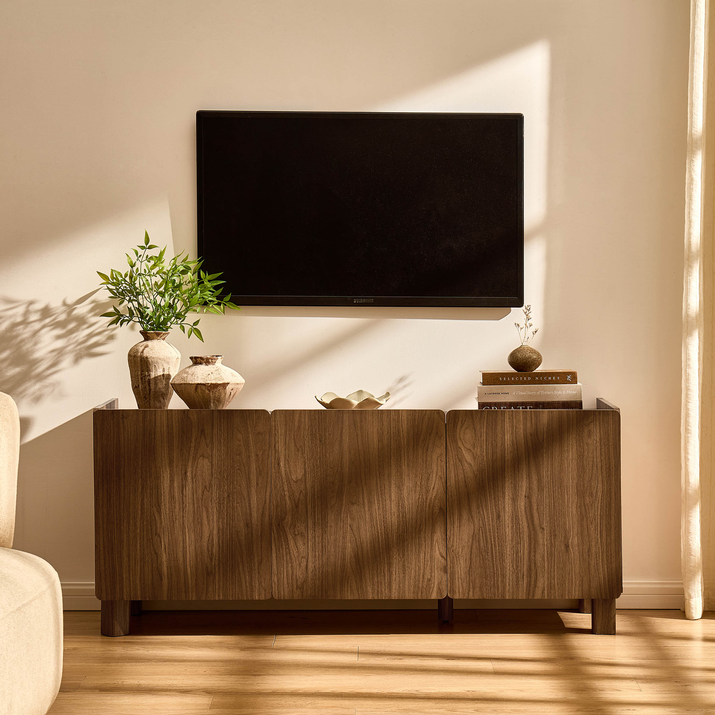 Meuble TV Avalon pour téléviseurs jusqu'à 50 - Bois moyen