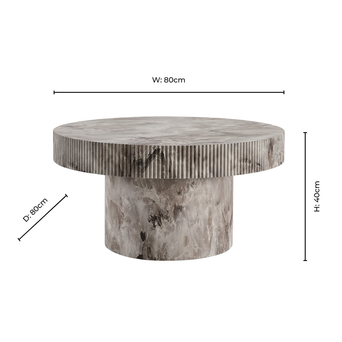 Table basse Aleyna - Effet marbre