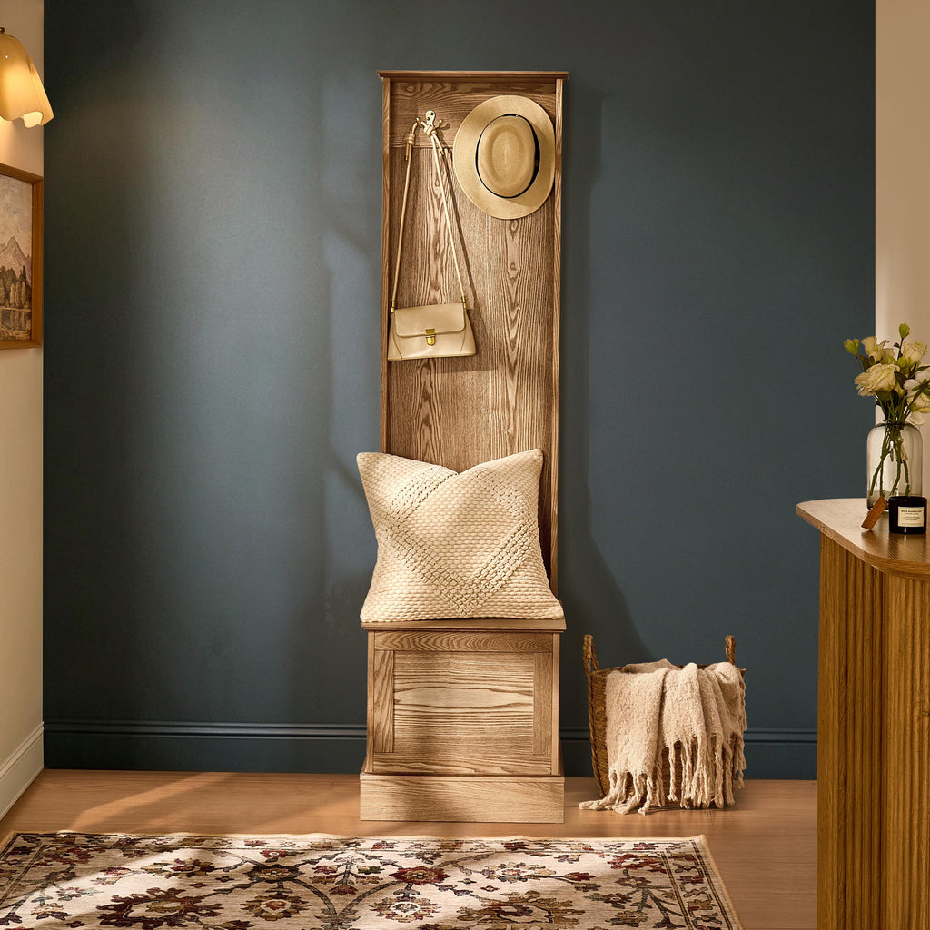 Meuble de rangement d'entrée Ruby peu encombrant - Bois clair