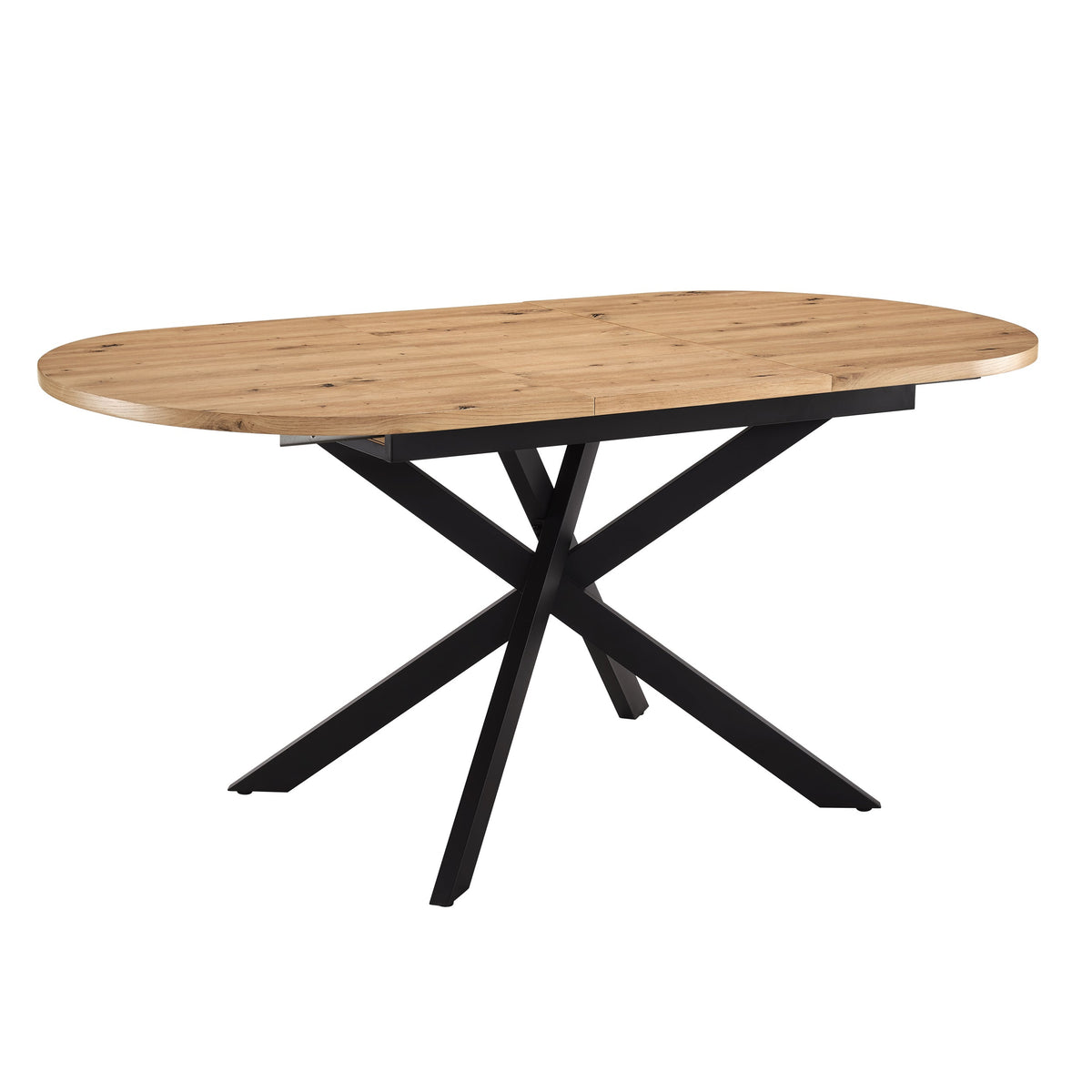 Dusklia - Brooke Oval Extendable 4-6 Seater Dining Table - Wood/Black