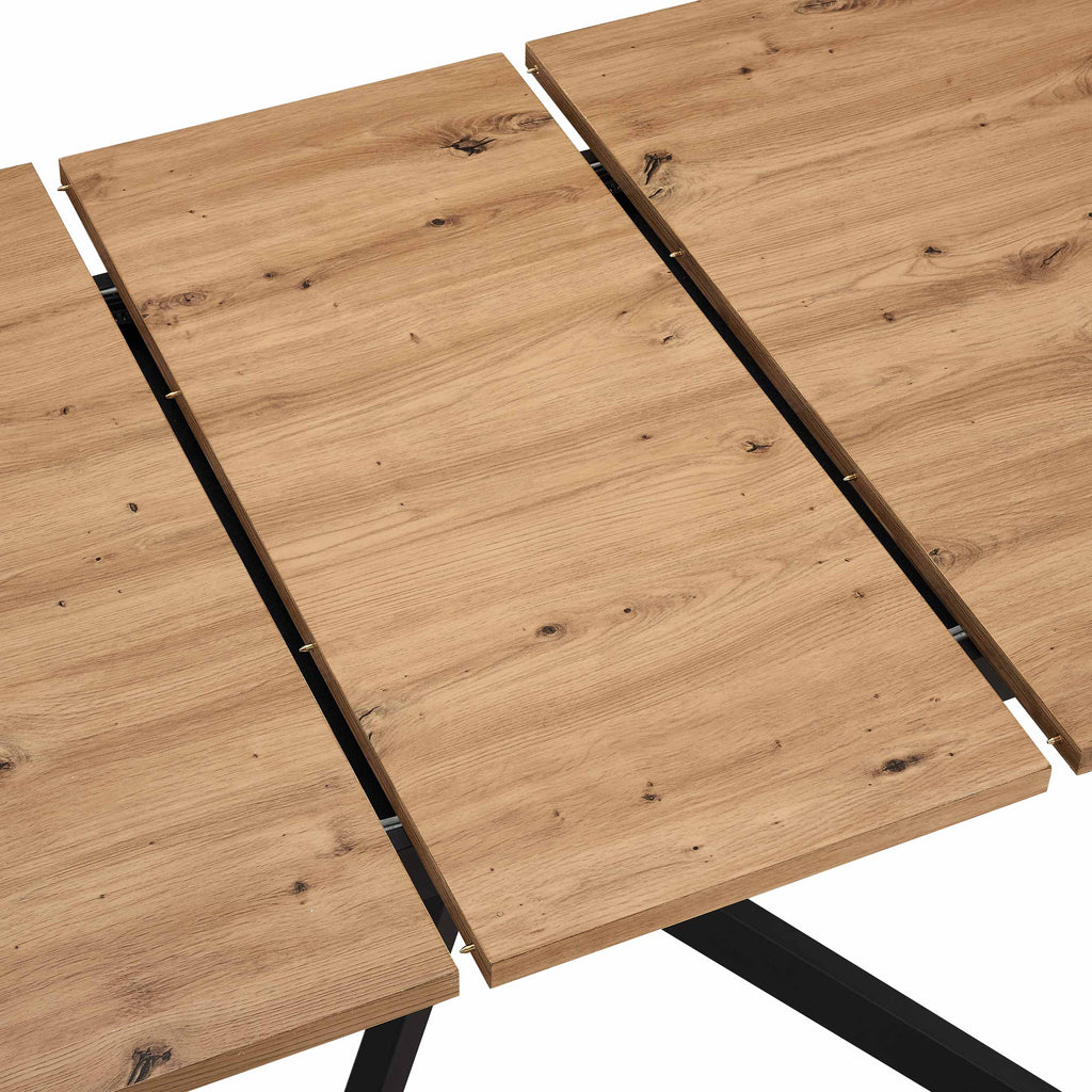 Dusklia - Brooke Oval Extendable 4-6 Seater Dining Table - Wood/Black