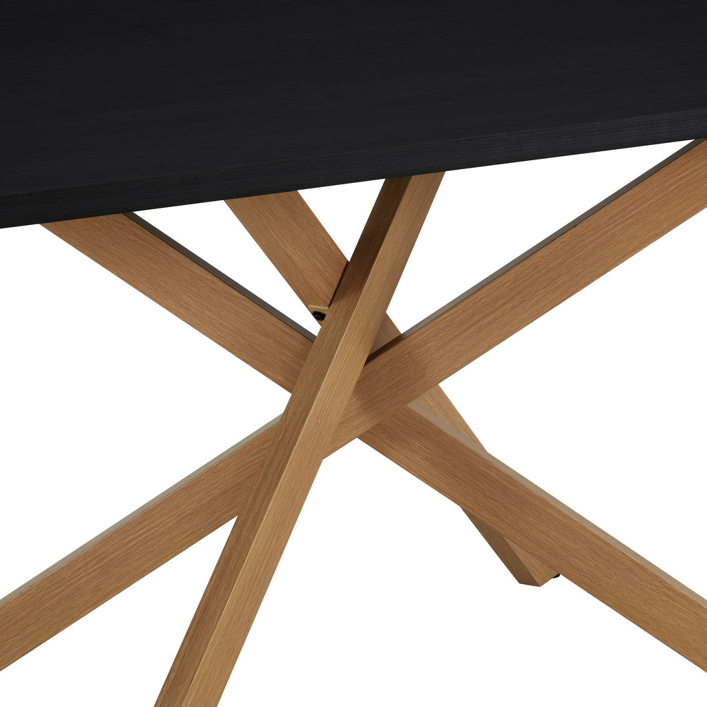 Dusklia - Brooke Rectangle 4-6 Seater Dining Table - Black/Wood