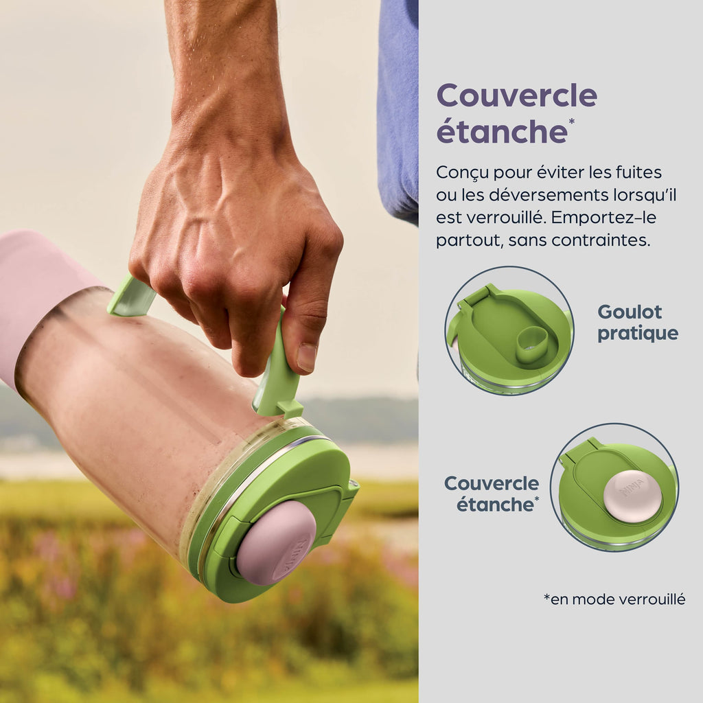 Blender Gourde Cyberspace et Gourde BlendBoss de 710 ml avec poignée & paille amovible (Couleur au choix)