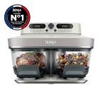 Air fryer en verre avec 8 modes CRISPi DualZone, Ivoire