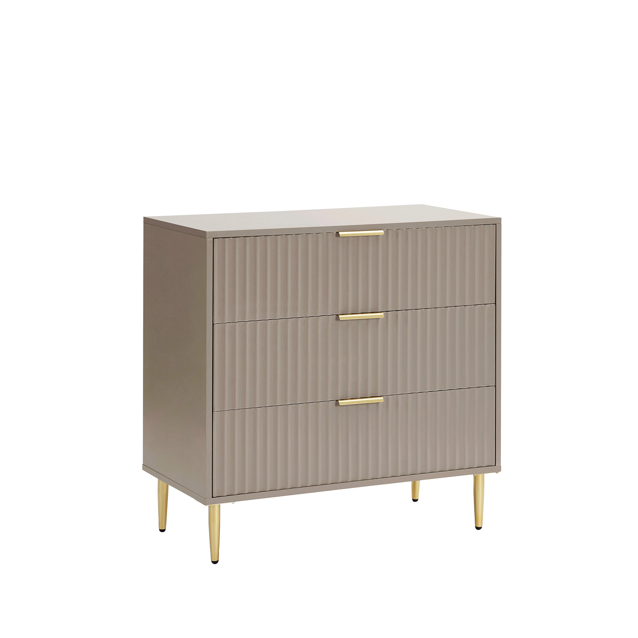 Dusklia - Evie 3 Piece Bundle - 2 Bedside Tables and Small Chest - Taupe