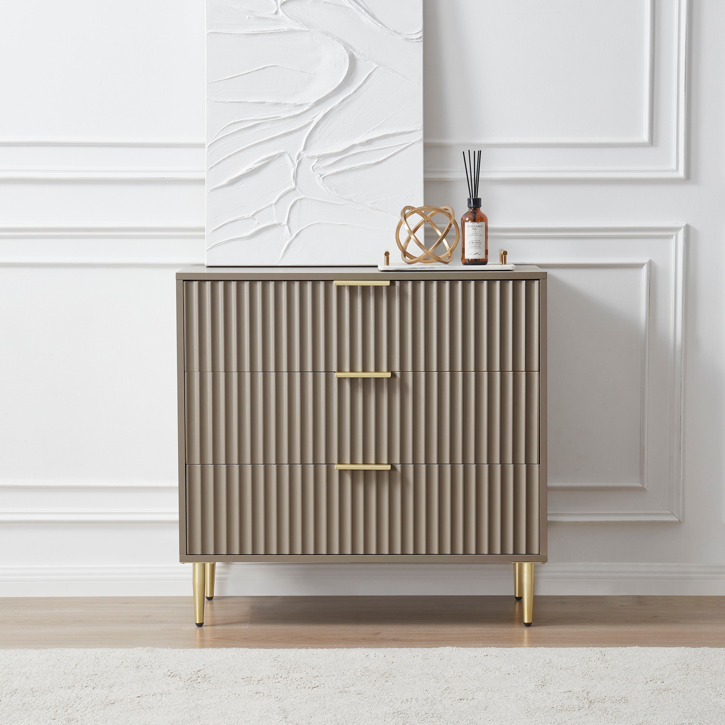 Dusklia - Evie 3 Drawer Chest - Taupe