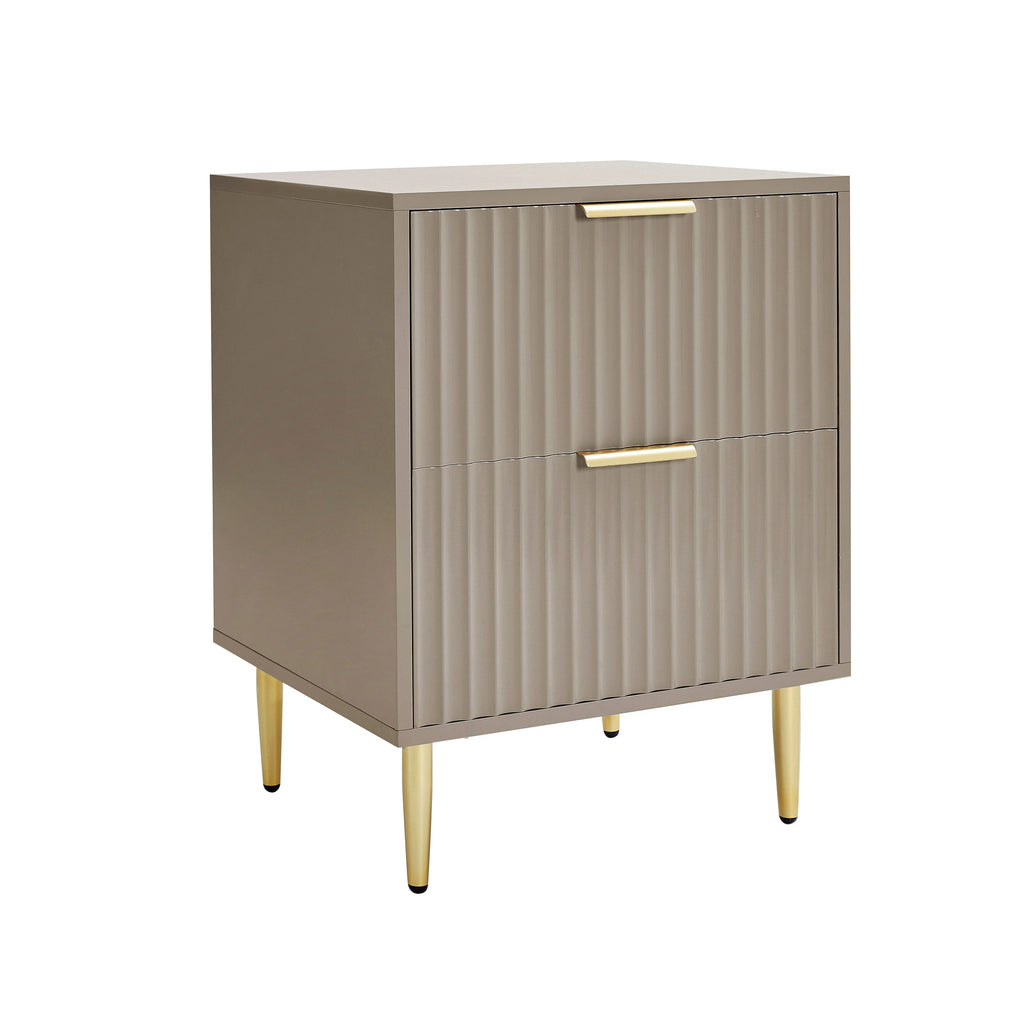 Dusklia - Evie 2 Drawer Bedside Table - Taupe