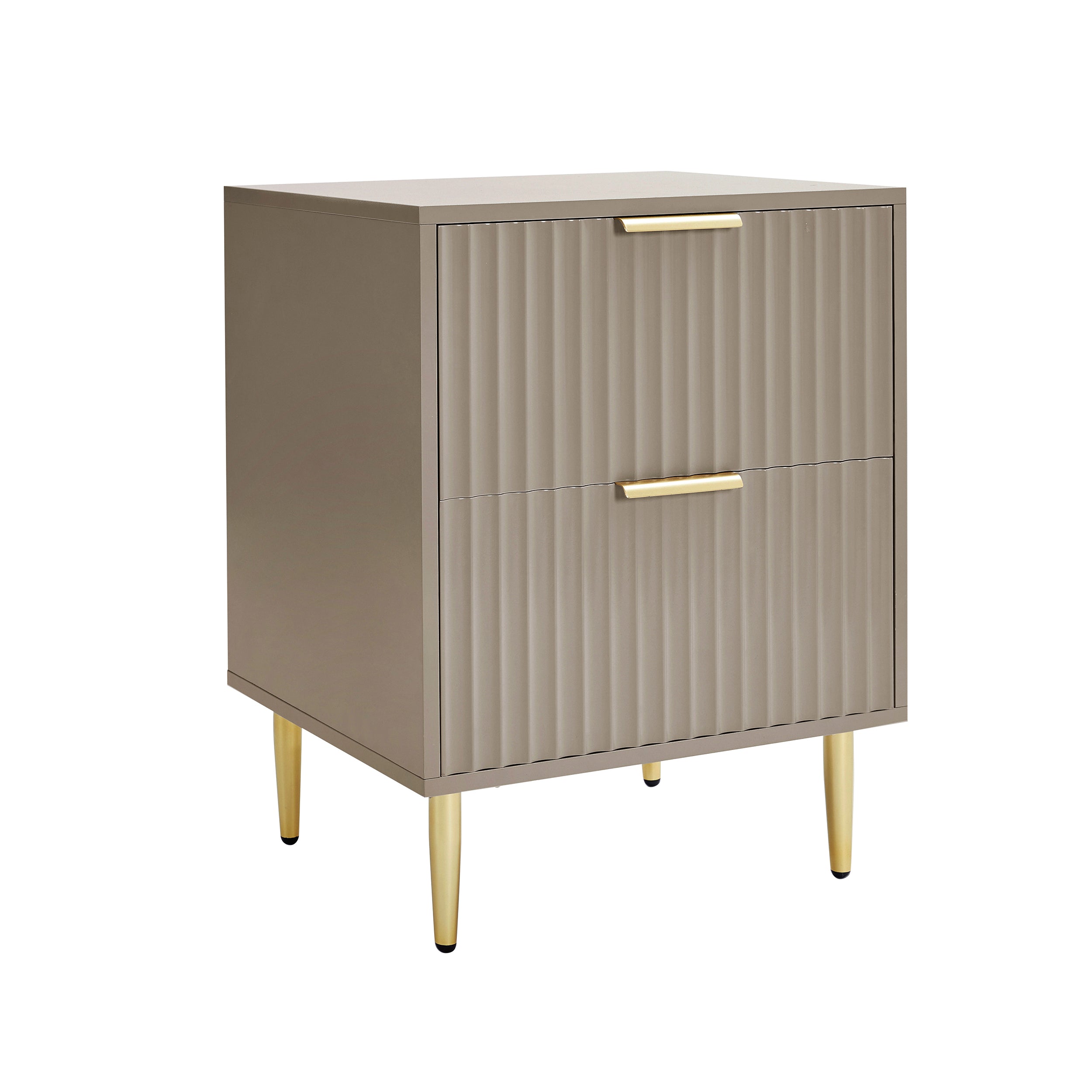 Dusklia - Evie 2 Drawer Bedside Table - Taupe