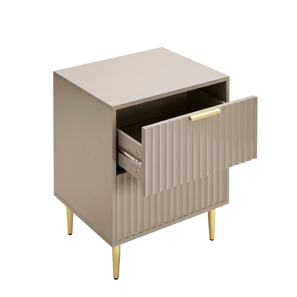 Dusklia - Evie 3 Piece Bundle - 2 Bedside Tables and Small Chest - Taupe