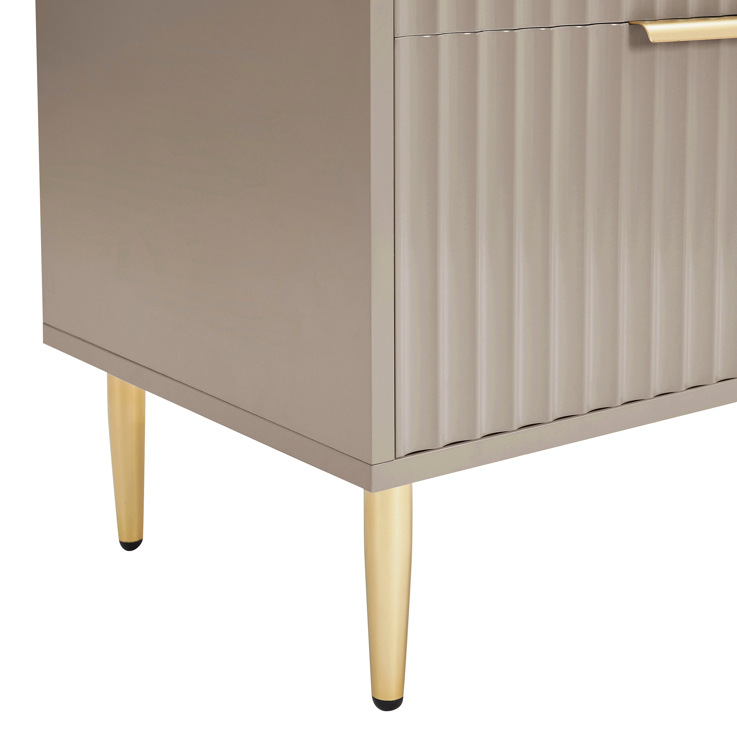 Dusklia - Evie 2 Drawer Bedside Table - Taupe