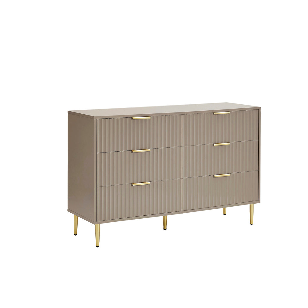 Dusklia - Evie 6 Drawer Chest - Taupe