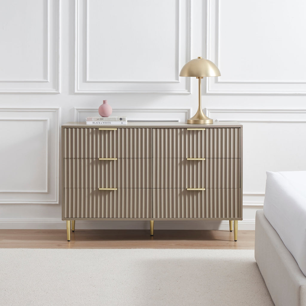 Dusklia - Evie 6 Drawer Chest - Taupe