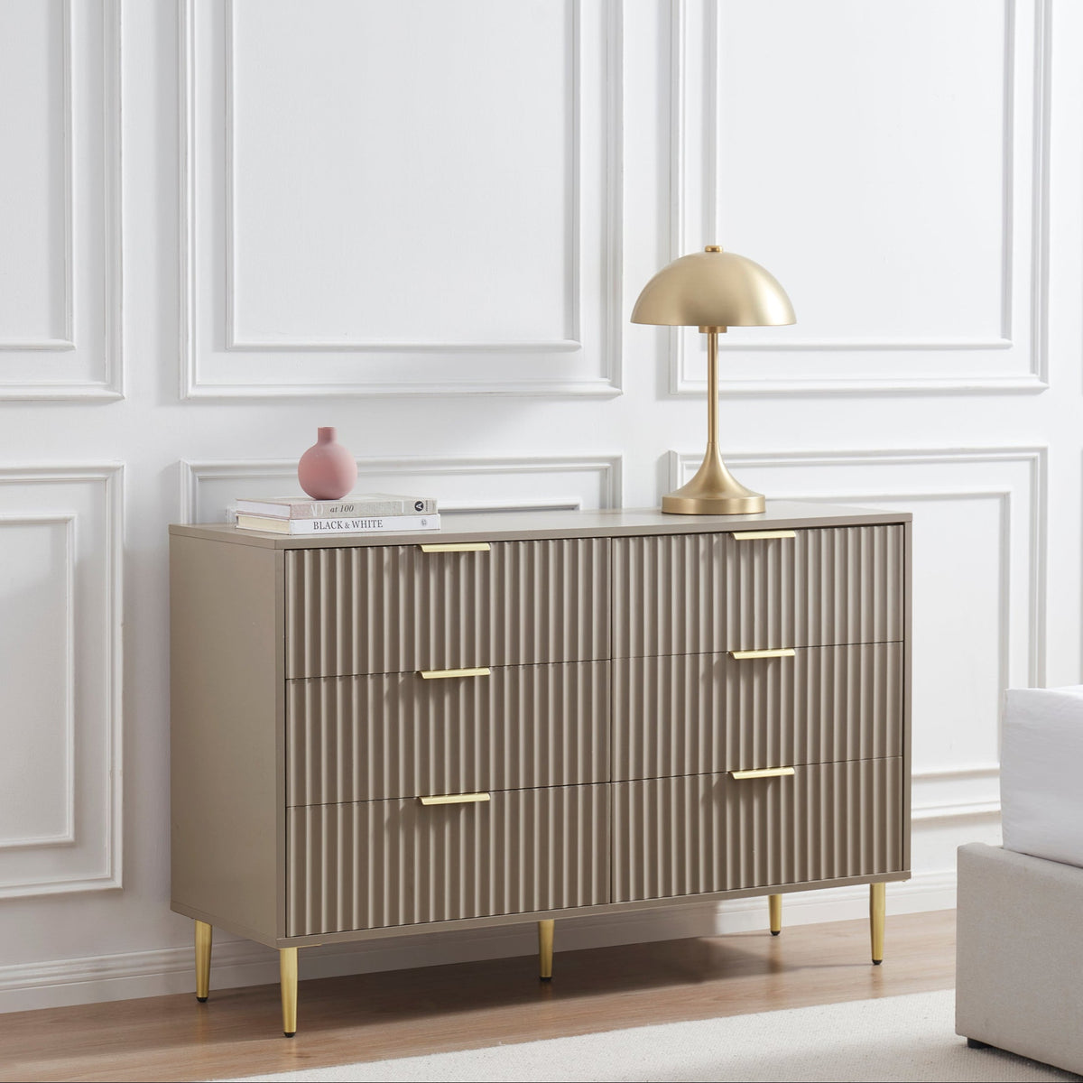 Dusklia - Evie 6 Drawer Chest - Taupe