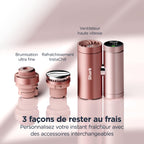 Ventilateur portable 3-en-1, brumisateur et plaque refroidissante Shark ChillPill - Or Rose