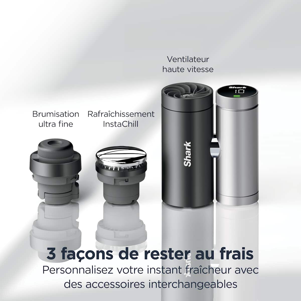 Ventilateur portable 3-en-1, brumisateur et plaque refroidissante Shark ChillPill - Charbon