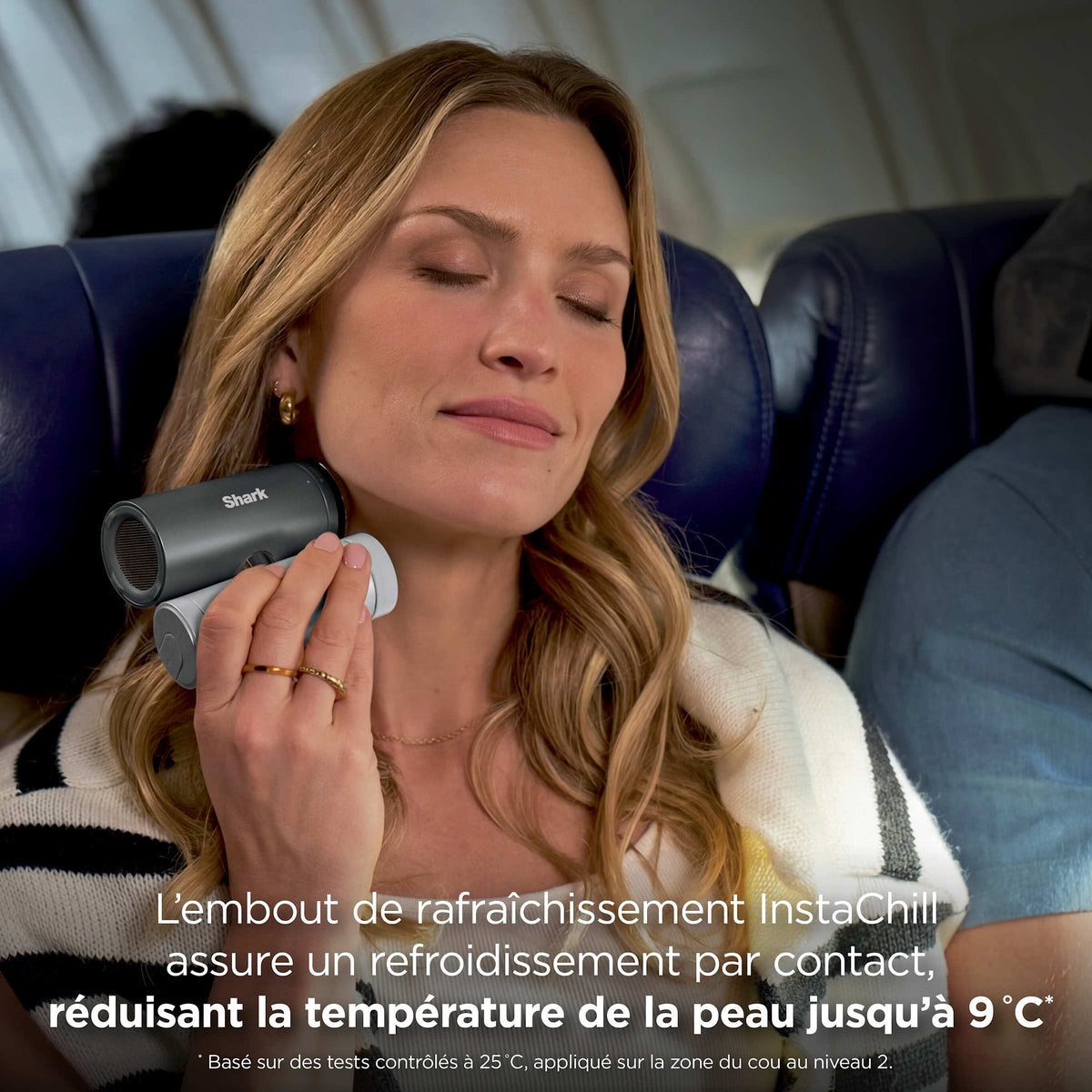 Ventilateur portable 3-en-1, brumisateur et plaque refroidissante Shark ChillPill - Or Rose